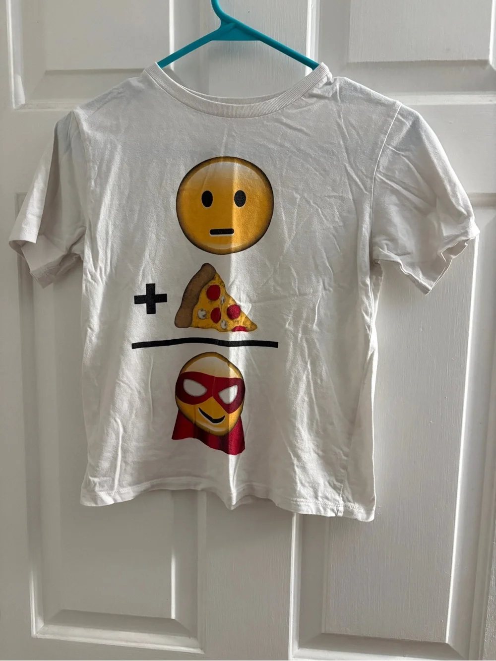 The Children's Place White Emoji Pizza Superhero Tee